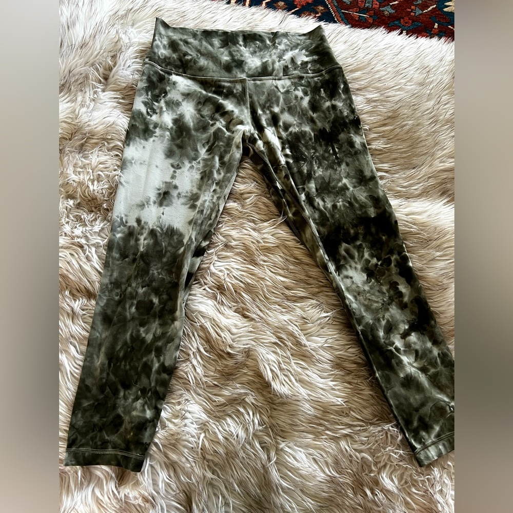 lululemon athletica Olive Green Tie-Dye Leggings